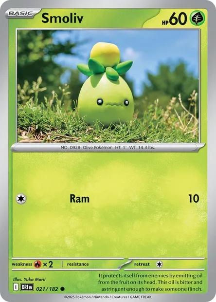 Smoliv, Pokémon card DRI 021 — Destined Rivals set