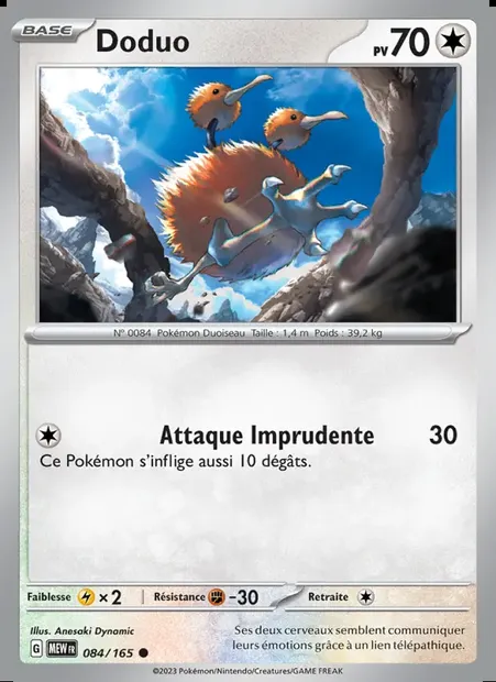 Doduo, carte Pokémon MEW 084 — extension 151