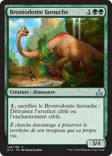 Brontodonte farouche, carte Magic RIX 148 — extension Les combattants d'Ixalan