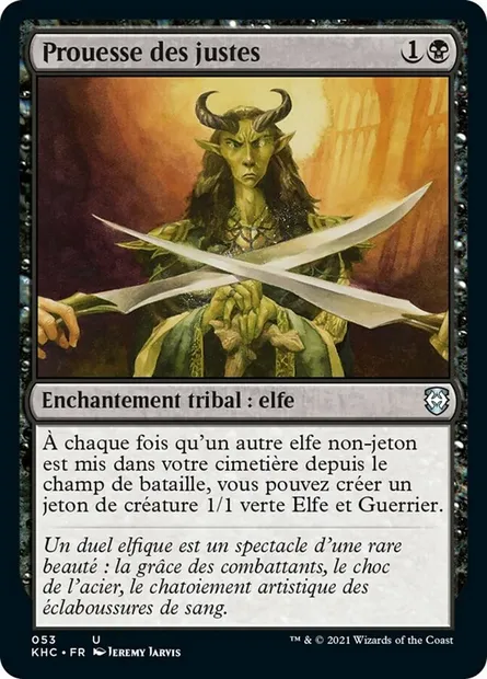 Prouesse des justes, carte Magic KHC 53 — extension Kaldheim Commander