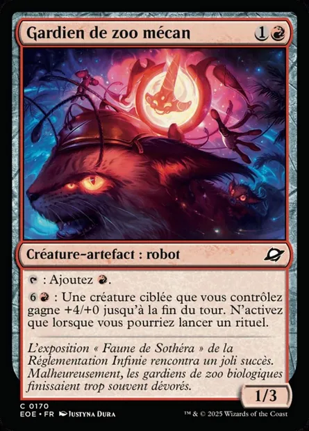 Gardien de zoo mécan, carte Magic EOE 170 — extension Edge of Eternities