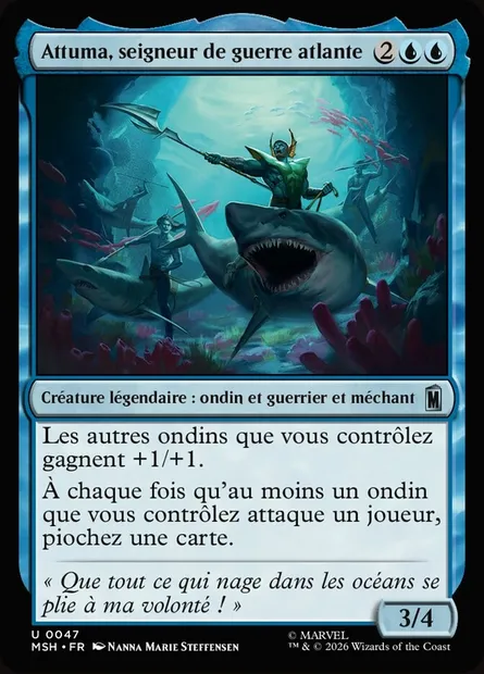 Attuma, seigneur de guerre atlante, carte Magic MSH 47 — extension Marvel Super Heroes
