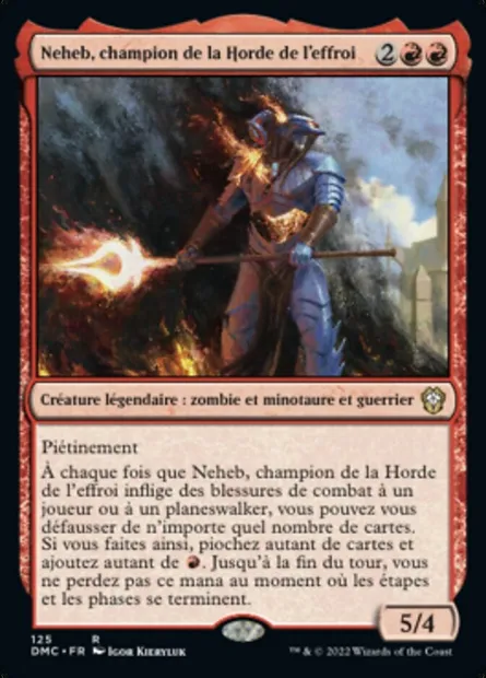Neheb, champion de la Horde de l'effroi, carte Magic DMC 125 — extension Dominaria United Commander