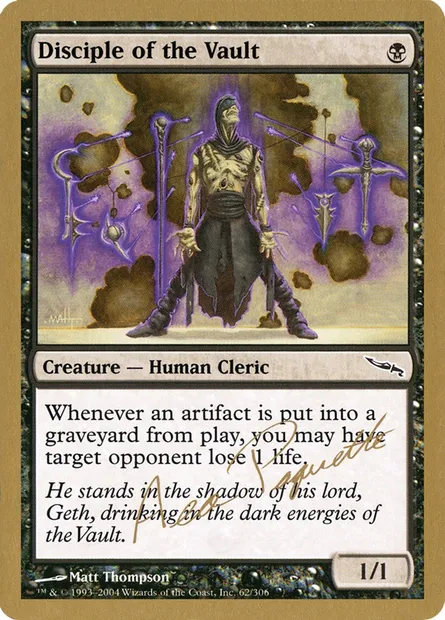 Disciple of the Vault, Magic card WC04 ap62a — World Championship Decks 2004 set
