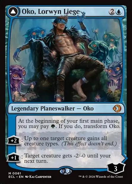 Oko, Lorwyn Liege // Oko, Shadowmoor Scion, Magic card PECL 61p — Lorwyn Eclipsed Promos set