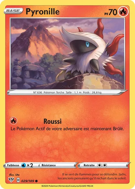 Pyronille, carte Pokémon DAA 29 — extension Ténèbres Embrasées