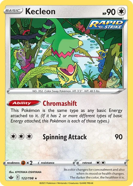 Kecleon, Pokémon card CRE 122 — Chilling Reign set