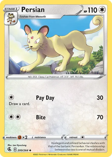 Persian, Pokémon card FST 200 — Fusion Strike set
