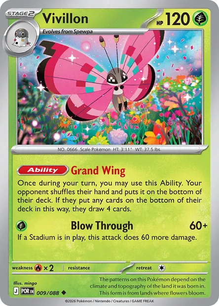 Vivillon, Pokémon card POR 009 — Perfect Order set
