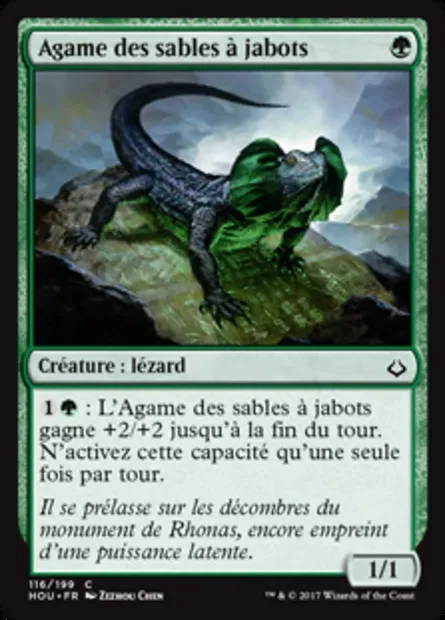 Agame des sables à jabots, carte Magic HOU 116 — extension L’âge de la destruction
