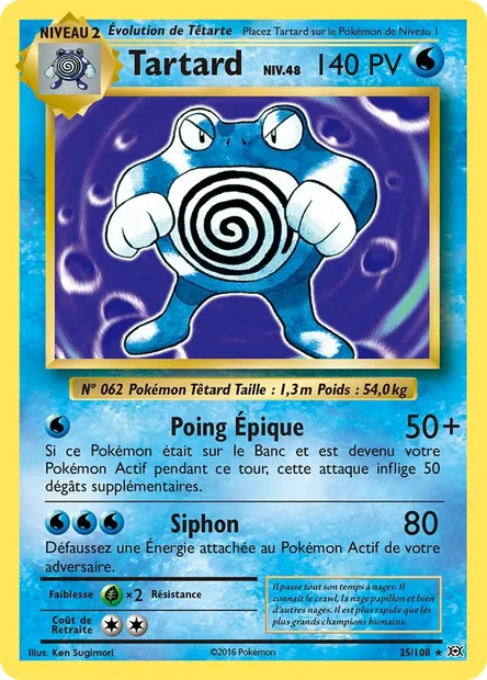Tartard, carte Pokémon EVO 25 — extension Évolutions