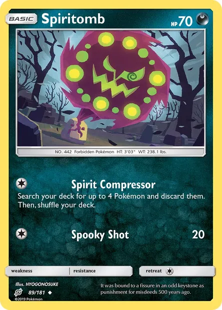 Spiritomb, Pokémon card TEU 89 — Team Up set