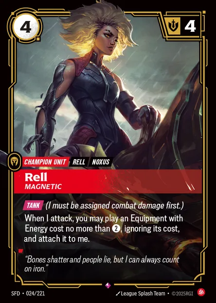 Rell, Riftbound card SFD 024 — Spiritforged set