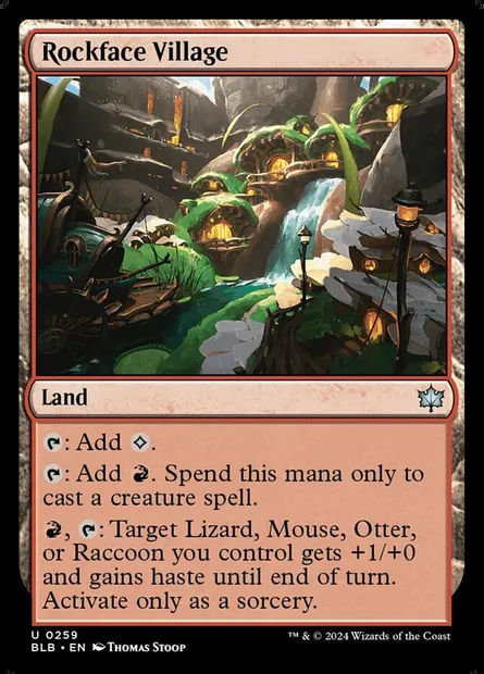 Rockface Village, Magic card BLB 259 — Bloomburrow set