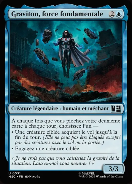 Graviton, force fondamentale, carte Magic MSC 531 — extension Marvel Super Heroes Commander