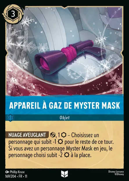 Appareil à gaz de Myster Mask, carte Disney Lorcana CH11-169 — extension Givresort