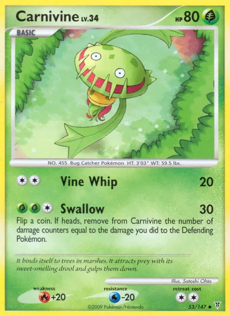 Carnivine, Pokémon card SV 53 — Supreme Victors set