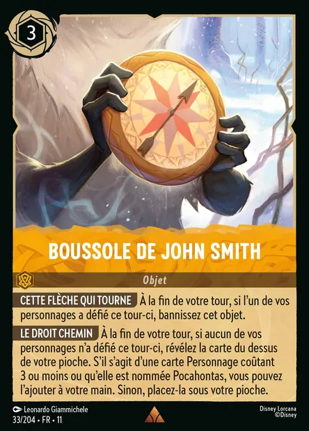 Boussole de John Smith, carte Disney Lorcana CH11-033 — extension Givresort