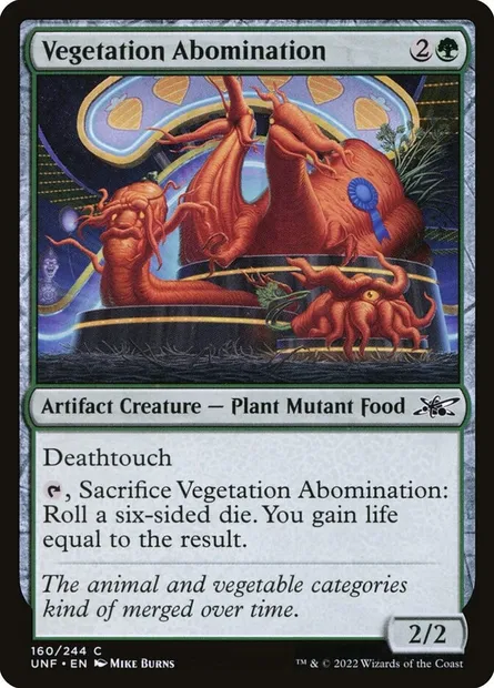 Vegetation Abomination, carte Magic UNF 160 — extension Unfinity