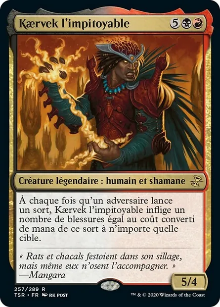 Kaervek l'impitoyable, carte Magic TSR 257 — extension Spirale Temporelle Remastered