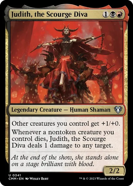Judith, diva du fléau, carte Magic CMM 341 — extension Commander Masters