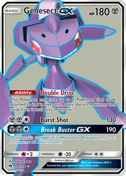 Genesect GX, Pokémon card LOT 204 — Lost Thunder set
