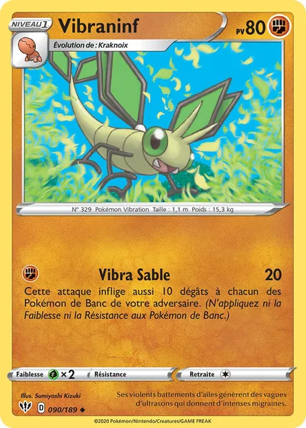Vibraninf, carte Pokémon DAA 90 — extension Ténèbres Embrasées