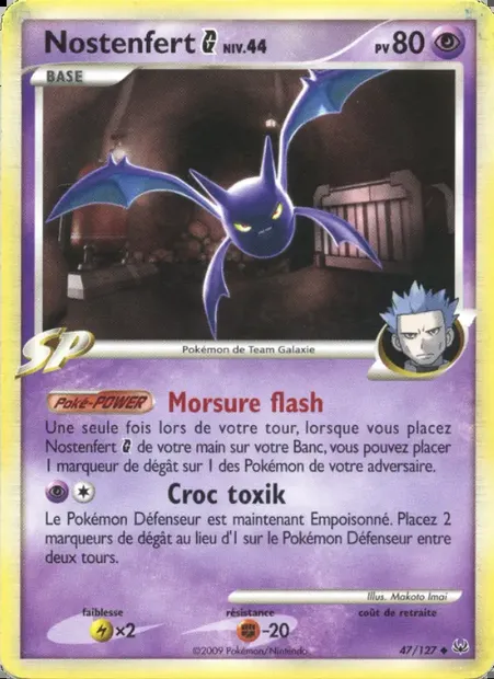 Nostenfert G, carte Pokémon PL 47 — extension Platine