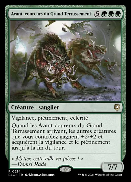 Avant-coureurs du Grand Terrassement, carte Magic BLC 214 — extension Bloomburrow Commander