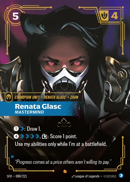 Renata Glasc, carte Riftbound SFD 088 — extension Spiritforged