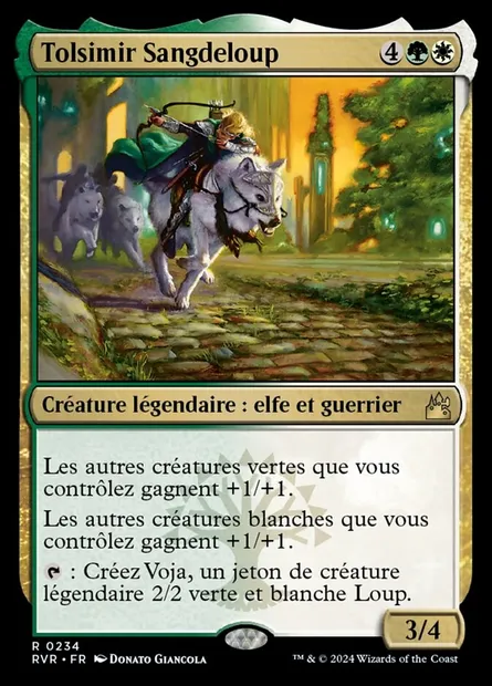 Tolsimir Sangdeloup, carte Magic RVR 234 — extension Ravnica Remastered