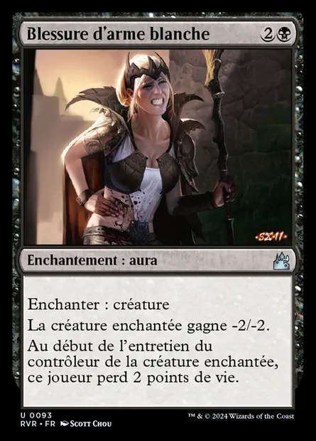 Blessure d'arme blanche, carte Magic RVR 93 — extension Ravnica Remastered