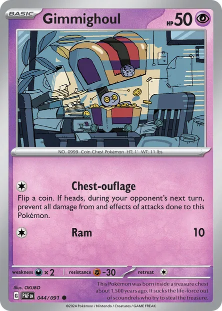 Gimmighoul, Pokémon card PAF 044 — Paldean Fates set