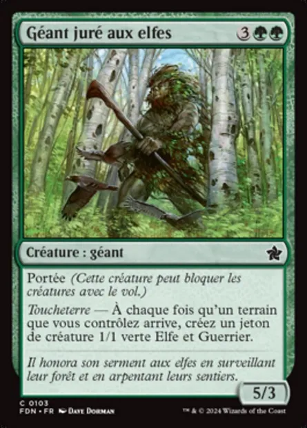 Géant juré aux elfes, carte Magic FDN 103 — extension Foundations