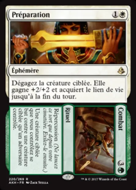 Préparation // Combat, carte Magic AKH 220 — extension Amonkhet