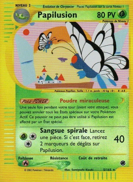 Papilusion, carte Pokémon EX 5 — extension Expedition