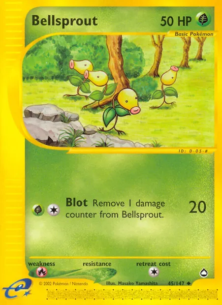 Bellsprout, Pokémon card AQ 45 — Aquapolis set