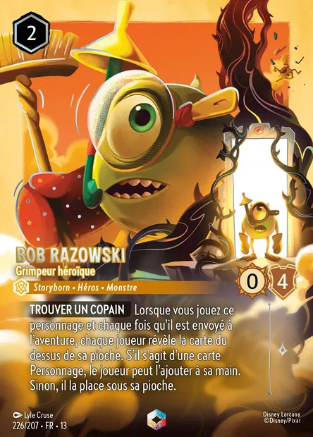 Bob Razowski - Grimpeur héroïque, carte Disney Lorcana CH13-226 — extension Invasion Epineuse!