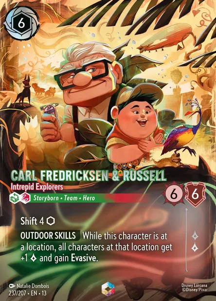 Carl Fredricksen & Russell - Intrepid Explorers, Disney Lorcana card CH13-237 — Attack of the Vine! set