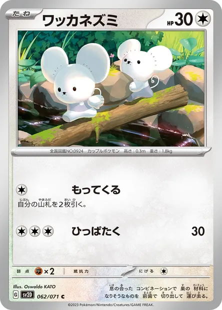 Compagnol, carte Pokémon SV2D 062 — extension Clay Burst