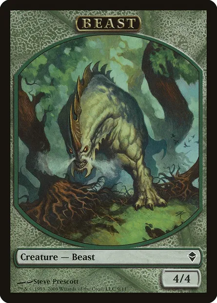 Beast, carte Magic TZEN 9 — extension Zendikar Tokens