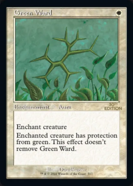 Green Ward, Magic card 30A 317 — 30th Anniversary Edition set