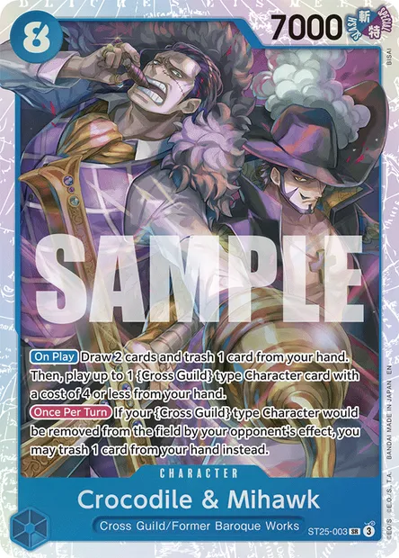 Crocodile & Mihawk, One Piece card ST25-003 — BLUE Buggy set