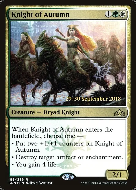 Chevalière de l'automne, carte Magic PGRN 183s — extension Guilds of Ravnica Promos