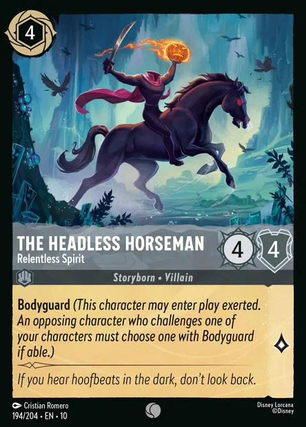 The Headless Horseman - Relentless Spirit, Disney Lorcana card CH10-194 — Whispers in the Well set