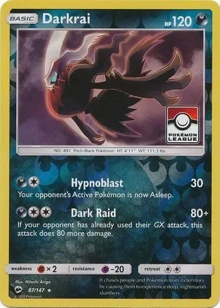 Darkrai, carte Pokémon LGP 087 — extension League Promos