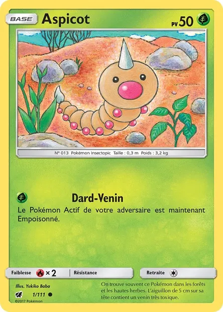 Aspicot, carte Pokémon CIN 1 — extension Invasion Carmin