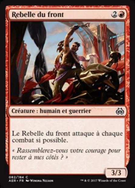 Rebelle du front, carte Magic AER 82 — extension La révolte éthérique
