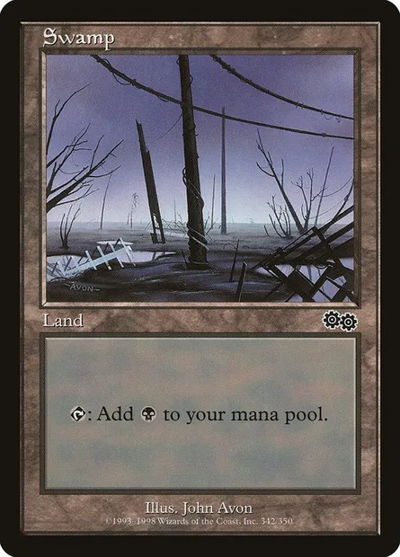 Swamp, Magic card USG 342 — Urza's Saga set