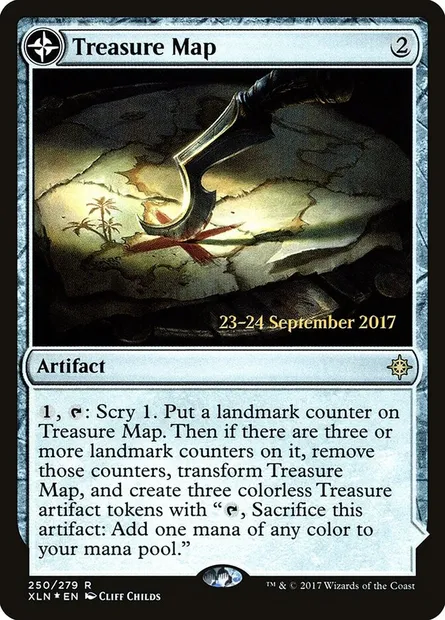 Treasure Map // Treasure Cove, Magic card PXLN 250s — Ixalan Promos set